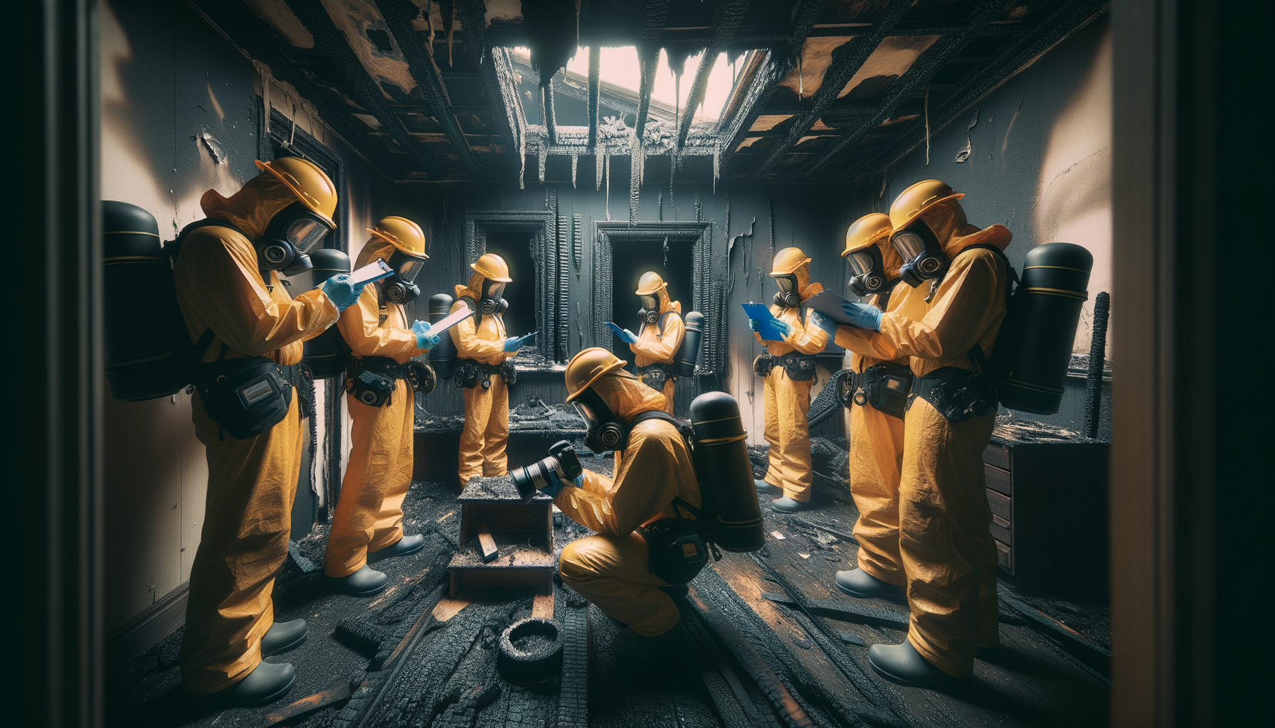 Fire damage restoration professionals