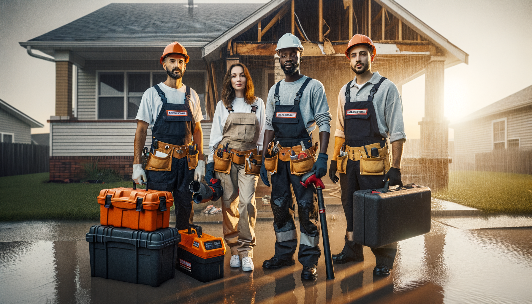 Five Point Restoration crew assessing water damage